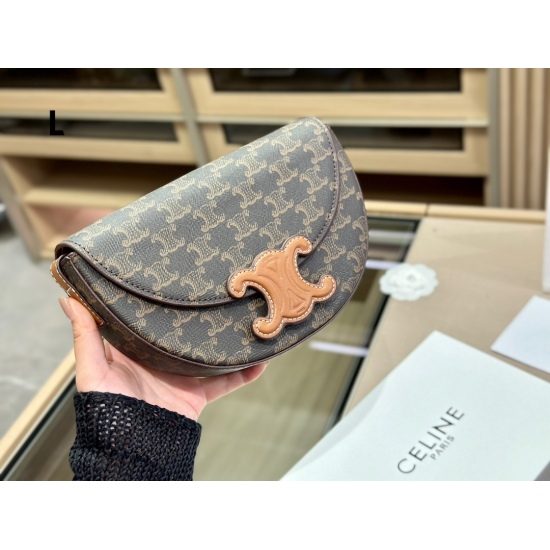 2023.10.30 185 Folding box size: 24 * 14cm celine half round bag 23 new armpit bag - high appearance leather buckle design is too awesome