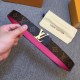 2023.12.14 Pink LV 3.0 Women's Double sided Belt Precision Steel Hardware