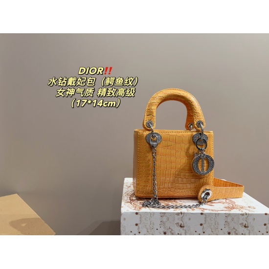 2023.10.07 P205 box matching ⚠️ Size 17.14 Dior DIOR rhinestone princess bag (alligator pattern) is exquisite, beautiful, advanced and elegant. It is easy to handle. No clothes or seasons can be selected all the year round. cool and cute. Tall girls can c