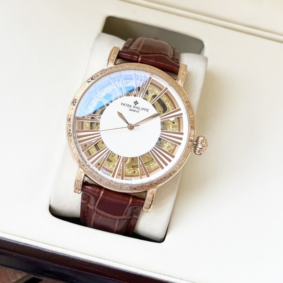 20240408 Unified 600. 【 Brand new design with elegant temperament 】 Patek Philippe Men's Watch Fully Automatic Mechanical Movement Mineral Reinforced Glass 316L Precision Steel Case with Genuine Leather Strap Fashionable, Leisure, and Business Essential S