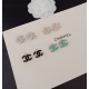 2023.07.23 ch * nel's latest green cc earrings are made of consistent Z brass material