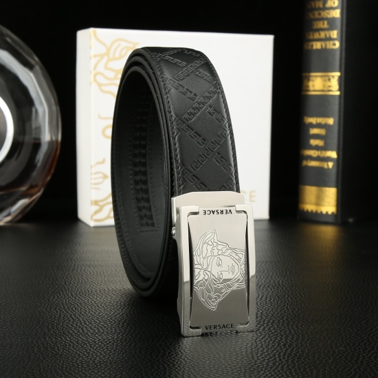 Versace ㊙ The official website of the original high-end quality counter synchronously supports NFC induction width of 3.5 exquisite automatic steel buckle head, imported from Italy, with original pattern top layer and calf leather bottom ✨ Clear texture a