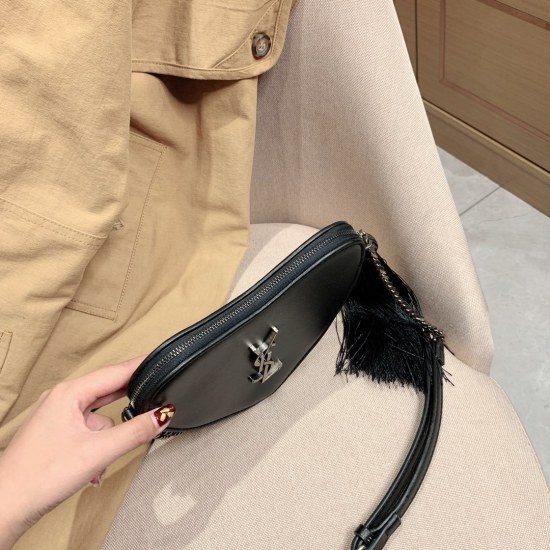 2023.10.18 p175 Saint Laurent Peach Heart Crossbody Bag ♥ Original order top layer leather YSL woc chain pack imported from Italy, pure calf leather! The latest synchronized version of the YSL counter, featuring stunning designs from the latest season, cl
