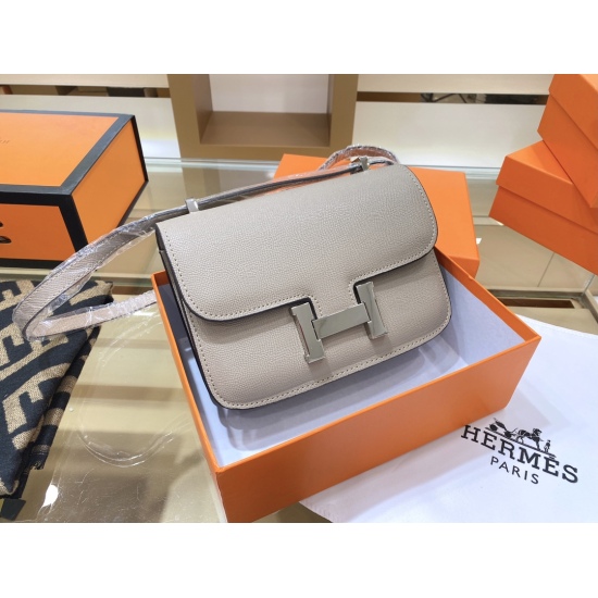 2023.10.29 24cm p190 with box, Hermes Flight Attendant Bag with palm pattern - Constance Kangkang Bag, essential for human hands, EPSOM palm pattern calf leather, imported material, French thick drum wax thread, 24K precision pure steel buckle inner linin