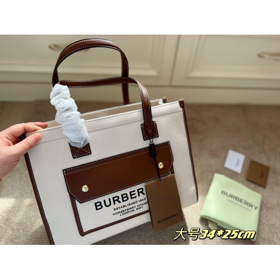 2023.11.17 205 Boxless size: 34 * 25cm (large) bur Freya canvas tote (tote) has a square and upright appearance with a retro academic atmosphere. The flip outer bag design is suitable for storing small items such as keys and cards, which is very practical
