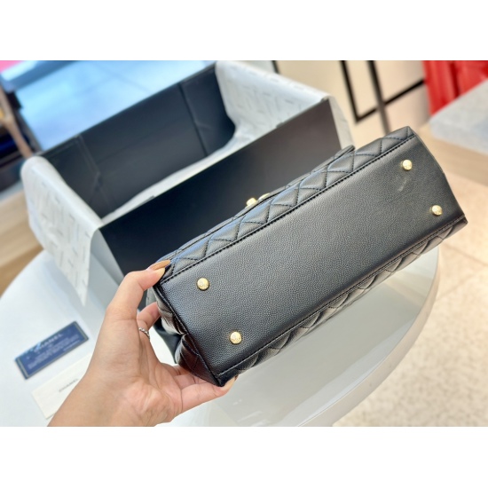 2023.10.13 255 Comes with Folding Box Aircraft Box Size: 28 * 18cm Chanel Coco Handle Handbag Grained Cowhide Material Original Kgold!!