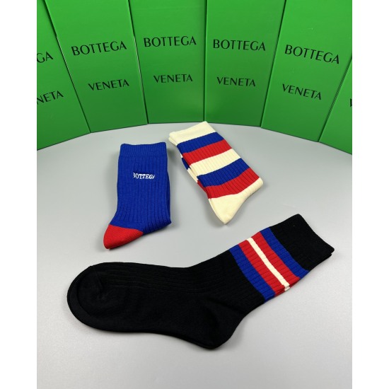 2024.01.22 BOTTEGA VENETA (BV) Trendy Style Shipping [Love] Pure cotton quality, comfortable and breathable to wear! A box of 3 pairs as a gift
