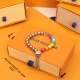 2023.07.11  New Rainbow Splice Beaded Bracelet with High Beauty and Fashion Trend New Titanium Steel Adjustable ins