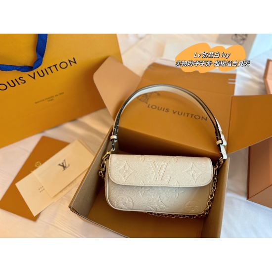 2023.10.1 185 box size: 22 * 12cmL home white ivy woc real milk Huhu drip~Super suitable for summer double chain design mahjong bag can be cross slung, one shoulder, portable, built-in card slot cute and easy to use!