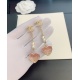 2023.07.23 ch * nel's latest full diamond heart gradient pink earrings are made of consistent Z brass material