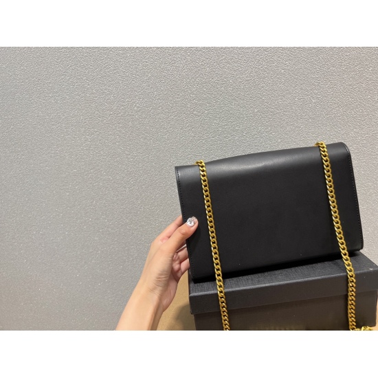 2023.10.18 P180 with box ⚠️ Size 24.14 Saint Laurent's new tassel KATE logo gold buckle chain bag is full of high-end feeling, introverted and not dull, but sweet and salty, changing the temperament of the goddess in seconds