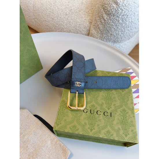 Gucci model number 673921 FABY3 8442 Supreme PVC old flower imported bottom width 3.5cm leather loop sewn three-dimensional GG hardware accessories square simple needle buckle