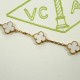 20240410 180 batch high version Van Cleef&Arpels White Beige Bracelet VCA Au750 Rose Gold Chain Real Shooting High end Original Edition Made of Pure Silver High version Natural Stone Jewelry Family Van Cleef&Arpels Five Flower Bracelet Five Four Leaf Clov