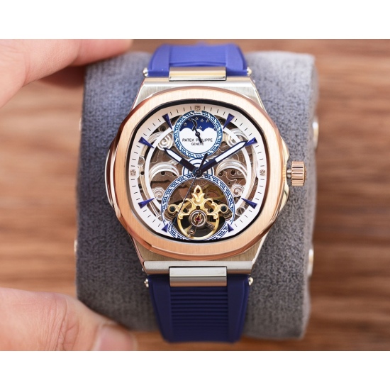 20240417 540 Gold White Same Price Men's Favorite Hollow out Watch ⌚ 【 Latest 】: Patek Philippe's Best Design Exclusive First Release 【 Type 】: Boutique Men's Watch 【 Strap 】: Rubber Strap 【 Movement 】: High end Fully Automatic Mechanical Movement 【 Mirro