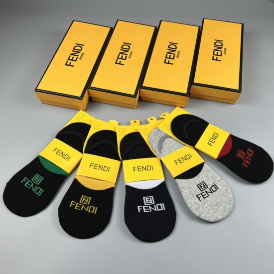 2024.01.22 Explosive Street New Shipment FENDI (Fendi) 2023 Latest Invisible Socks Fashionable, Pure Cotton Quality [Social] Comfortable and Breathable on Feet, Available in Stock
