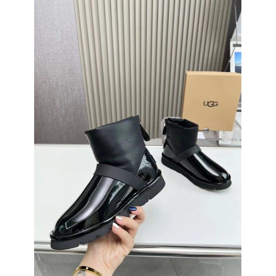 September 29, 2023 ❤️ P260 2023 UGG New One Shoe Two Snow Boots! Bling Bling ✨✨ Series, the upper is made of imported and anti freeze crack imported patent leather. The shoe barrel is made of unique wool, which has good warmth retention. The soft fabric n