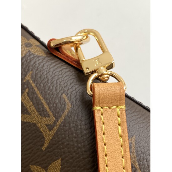 20231125 p510, original order [exclusive live shot M80874] Mini ice cream cylinder 2022, latest Fold Me mini model features magnetic button design, leather with LV hardware button elements, exquisite and compact body, male and female universal size: 14.5 