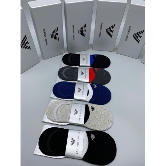 2024.01.22 EMPORIO ARMANI's New Invisible Socks Market Top Quality [Proud] Only Well Made Quality [Strong] Sweat-absorbing, Antibacterial, Breathable, and Odor Resistant [Proud] Possessing [Proud] One Comfortable Box, 5 Pairs, One Hand Supply