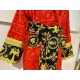 2024.01.22 Versace Pure Cotton ❤️ Red bathrobe material: imported Egyptian cotton cut velvet jacquard