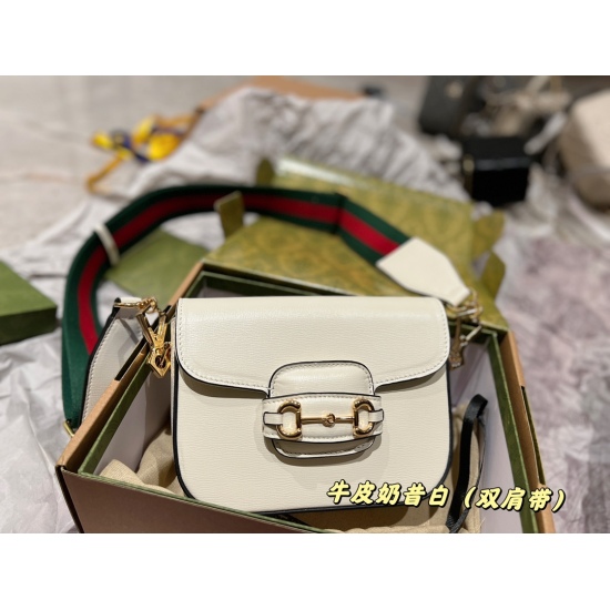 2023.10.03 225 High Order Edition (Cowhide Box) Size 20 * 14cmGG Small Saddle Bag Classic Black/Milk Shake White Size Huge and Cute Paired with Two Shoulder Straps to Switch Between Thick and Thin Shoulder Straps Perfect Combination Search GG 1955 Saddle 