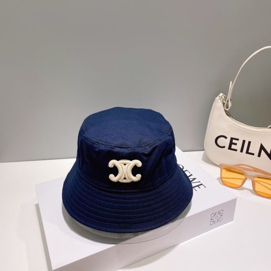 2023.07.22 Celine embroidery retro logo Bucket hat classic customized special fund, rich natural atmosphere fresh, unique