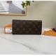 20230908 Louis Vuitton] Top of the line exclusive background M60697 Gold Button Rose Red Wallet Size: 19 x 10 x 2 cm Functionally practical and beautifully designed Emilie wallet is made of soft Monogram canvas, lined with brightly colored lining, exuding