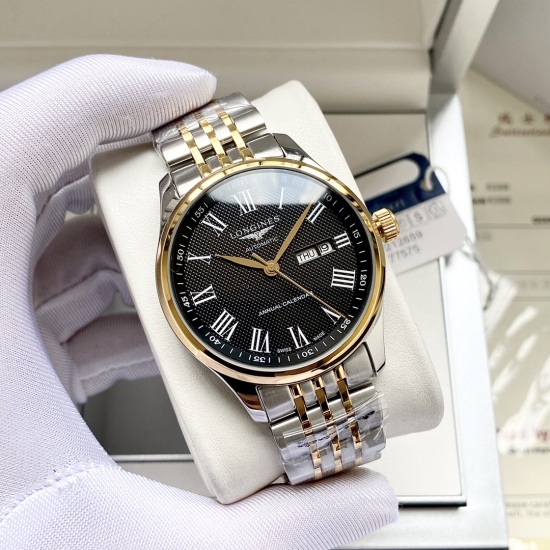 20240408 White shell 450, Gold shell 470, Steel strip+20. 【 Newly upgraded elegant and atmospheric 】 Longines Men's Watch Fully Automatic Mechanical Movement Mineral Reinforced Glass 316L Precision Steel Case Precision Steel Band Minimalist Style Business
