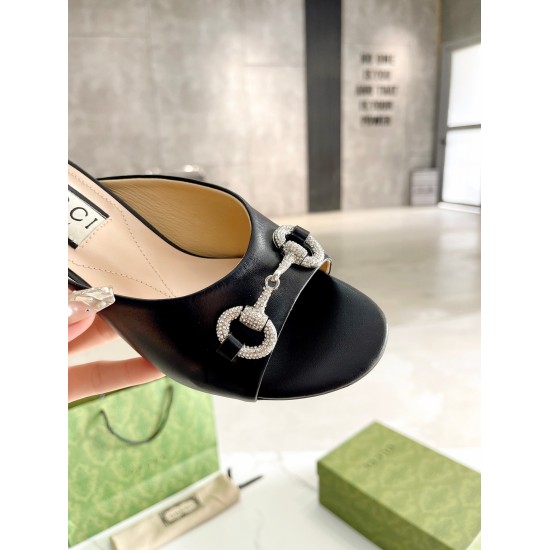 20240414 2024 Gucci new model, cowhide fabric, sheep lining, heel height 8.5cm, size 35-43, factory price: 180 (leather base plus 30)