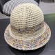 220240401 P70 Prada 2024 Spring/Summer New Woven Rainbow Edge Straw Hat, Simple and Sweet Style, Great Hat Shape, Big Face! Essential for going out on the street