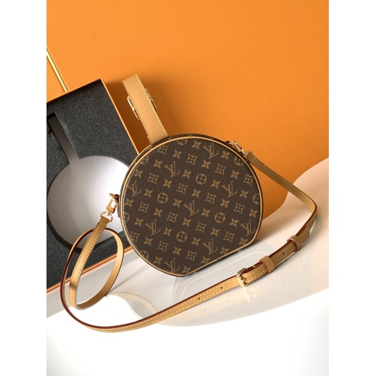 20231126 p700M43514 Old Flower M43510 Yellow Flower Classic Louis Vuitton Hat Box Shakes to Transform into This Cute Style Portable Bag. Compact and practical (can accommodate an iPhone 7 phone), dual version design: classic Monogram canvas with cowhide l