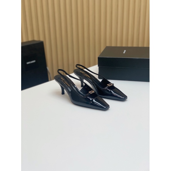 20240326 SAINT LAUREN * back empty single shoe. The upper foot instantly transforms into a goddess, super versatile, with a leather upper and sheepskin lining, and an Italian leather outsole. Heel height 6cm, size: 35-39 (40 customized without return or e