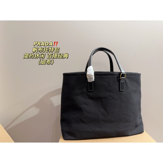 2023.11.06 Fine Cloth P175 ⚠️ Size 40.32 Prada PRADA Canvas Tote Bag is clean and simple to wear, paired with a casual style for comfort and vitality