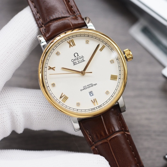 20240417 white shell 430 gold 450 steel strip with 20. Brand: Omega OMEGA Premium Men's Watch with Three Needles and Half Stars 24-hour Design. Movement: Equipped with fully automatic mechanical mirror surface: mineral wear-resistant mirror surface materi