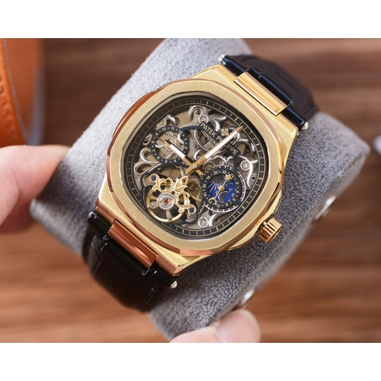 20240417 540 Gold White Same Price Men's Favorite Hollow out Watch ⌚ 【 Latest 】: Patek Philippe's Best Design Exclusive First Release 【 Type 】: Boutique Men's Watch 【 Strap 】: Rubber Strap 【 Movement 】: High end Fully Automatic Mechanical Movement 【 Mirro