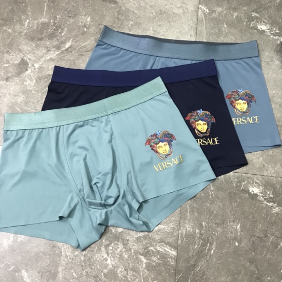 2024.01.22 Versace! Foreign trade company cooperation order: Fashionable and versatile, comfortable men's underwear scientifically matched with 95% cotton+5% spandex, soft, comfortable, breathable and stylish! A box of 3 pieces of L-XXXL can fit up to siz