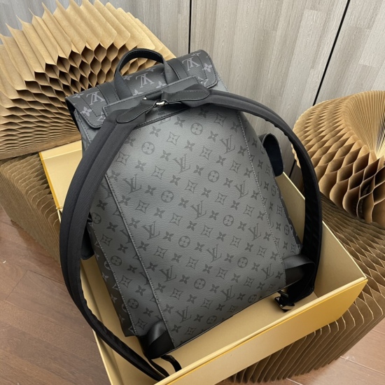 20231125 Internal Price P550 Original Order Enhanced Edition [Comprehensive Quality Upgrade] Exclusive Real time Background Photo, Model Number: 45419 Original Order Hardware ✅  The new men's black gray flower backpack for Lv counter Christopher small bac