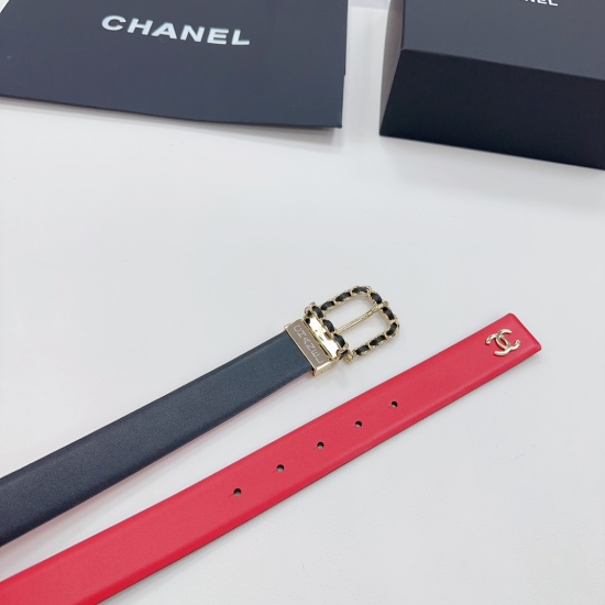 2023.12.14 3.0cm Chanel official website new model, double-sided original calf leather, rotating needle buckle, buckle width 3.0cm... length 75.80.85.90.95.100. Euro, hardware pure copper original mold customization