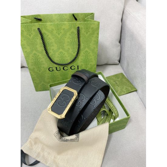 20231004 Gucci Overseas Counter Synchronizes New Models, Available with Original Single Belt on Both Sides, Imported Original Cowhide, Width 3.5cm