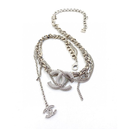 20240413 p90 ch * nel Latest Silver Chain Necklace with Consistent ZP Brass Material