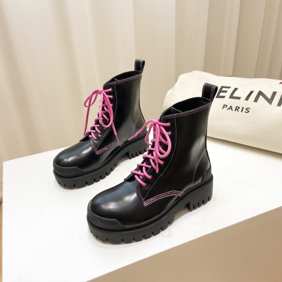 20240410 Balenciaga, 2020 Popular New Women's Martin Boots, White Open Edge Beads Ten White Bottom+Sheepskin Padded Lace up Knight Boots, Available in Stock, 35-40, P69