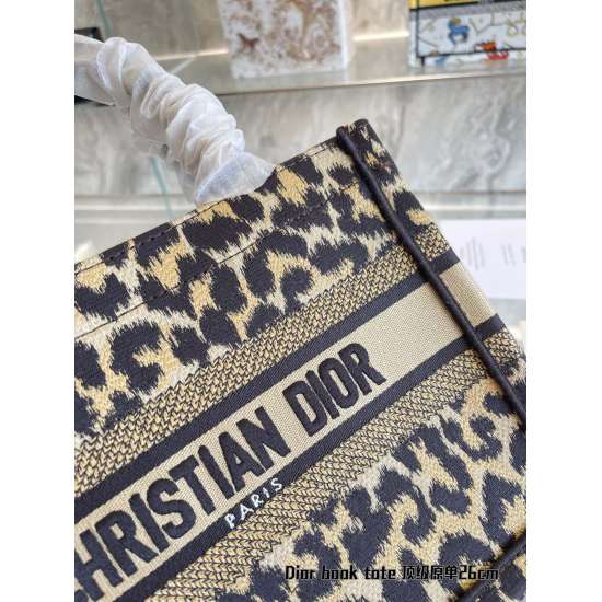 2023.10.07 p250Dior/Dior Women's 2022 New BOOK TOTE Blue Reverse Ruyi Printed Embroidered Tote Bag 26cm