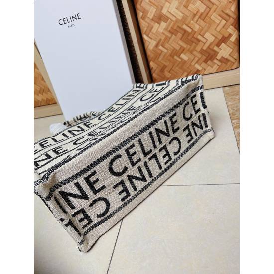 20240315 P780 CELIN * | 22s New CABAS THAIS Large Full body Printed Fabric Shopping Bag: New Super Gentle CELINE Letter Tote Bag, with small pockets inside and pockets on both sides, can hold water cups, umbrellas, sunglasses, and more. The bottom is desi
