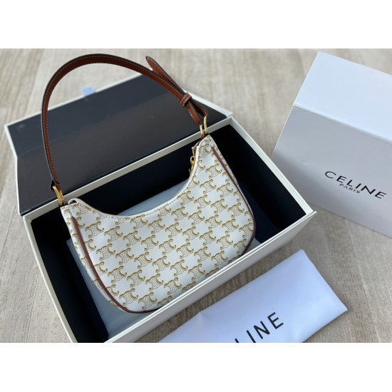 2023.10.30 195 Box size: 24 * 20cm Celine Underarm Bag Classic Old Flower Underarm Bag Huge Versatile! It will have a high appearance rate and a strong sense of sophistication!