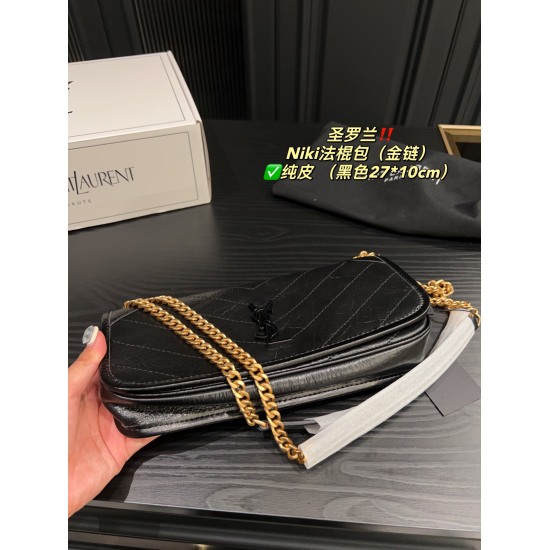 2023.10.18 Gold Chain P255 Complete Package ⚠️ Size 27.10 Saint Roland Niki Club Bag ✅ Pure leather capacity cannot be underestimated, full of feminine charm, elegant and fashionable coexistence