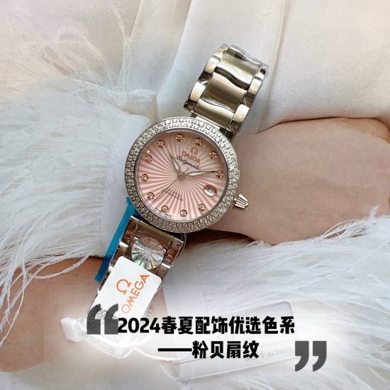 20240417 280 Omega OMEGA LADYMATIC (Taiwan factory high version) is a highly anticipated new watch in the Bird's Nest series. Made of 316L stainless steel material, this watch features an exquisite and unparalleled shell dial, paired with ultra strong tem
