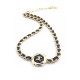20240413 p70 [ch * nel's latest black circular black leather necklace] Consistently made of ZP brass material