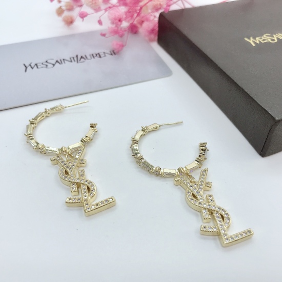 20240411 BAOPINZHIXIAO Saint Laurent YSL Sparkling Diamond Tassel Earrings ✨✨ Excellent electroplating process, luxurious temperament, market unable to replicate counter synchronization, only perfect reproduction [color], free entry and exit, exclusive re