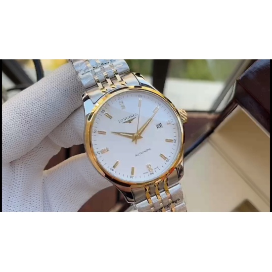 20240408 500. 【 Classic Works Fashionable and Elegant 】 Longines Men's Watch Fully Automatic Mechanical Movement Mineral Reinforced Glass 316L Precision Steel Case Precision Steel Band Fashionable Design Business and Leisure Size: Diameter 40mm Thickness 
