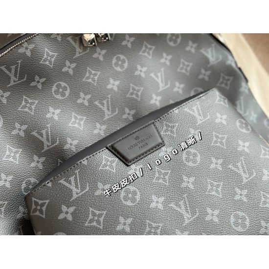 2023.10.1 220 replica size: 30 * 40cm L Apollo backpack imported from Taiwan with PVC ultra high-definition hardware logo logo, a special inner straight men's must-have. Lv's best looking black vintage backpack is just the right size!