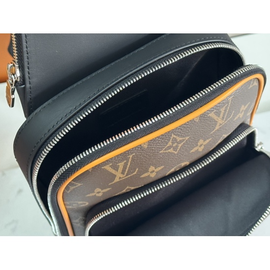 20231126 P490 Top Original Order ✨‼ Original development, all steel hardware. This Avenue shoulder bag features Monogram Macassar canvas and leather trim, releasing a heroic aura. The canvas shoulder straps and lining inject a sustainable concept into the